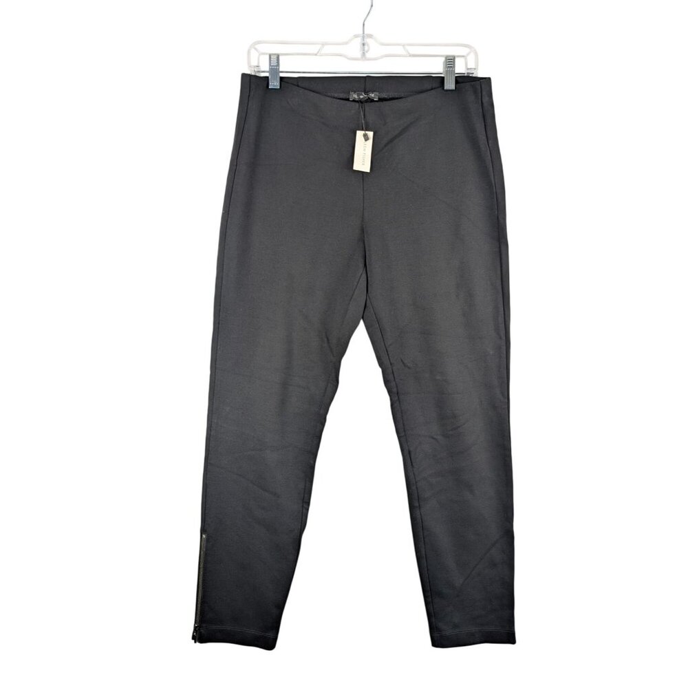 Eileen Fisher Womens Small‎ Black Ponte Pants Ankle Zippers NWT